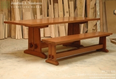 American Cherry Trestle Bench & Table