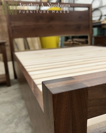 Walnut-Concealed-storage-bed-finger-joint-detail