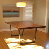 Live Edge Walnut  Table with Metal Base