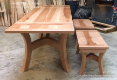 Pacific Madrone Benches & Dutch Pullout Dining Table