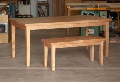 Big Leaf Maple Table & Bench