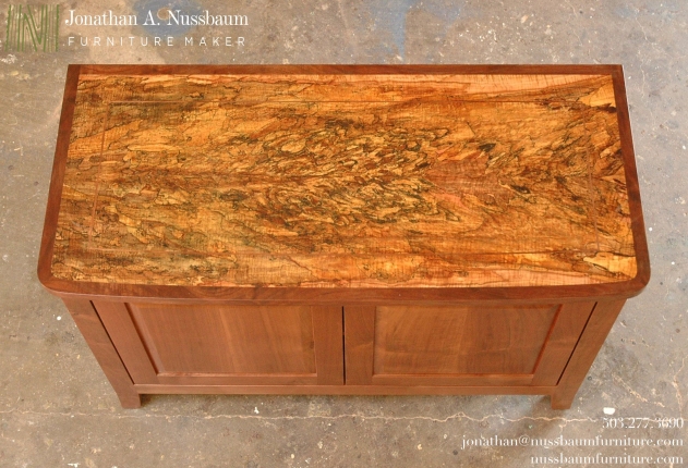 Spalted-Maple-Western Walnut-Media-Console-top