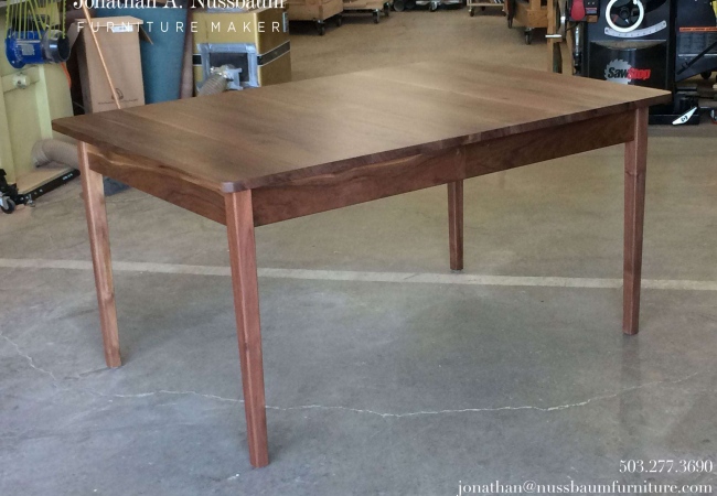 Western Walnut Finn Juhl inspired Extension Dining Table closed