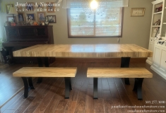 Oregon White Oak Extension Table & Benches