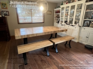 Oregon-White-Oak-Table-and-Benches-2-leaf